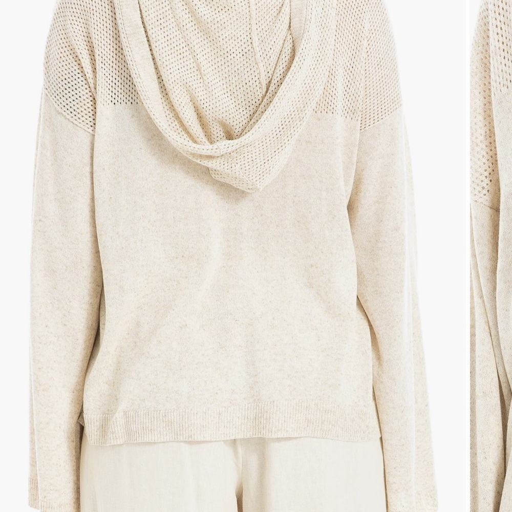 Max Studio Cream V-Neck Sweatshirt - Picture 2 of 6